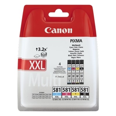 1998C005.jpg Canon 581XXL - Pack x 4 jet d'encre authentique 1998C007 - Black Cyan Magenta Yellow