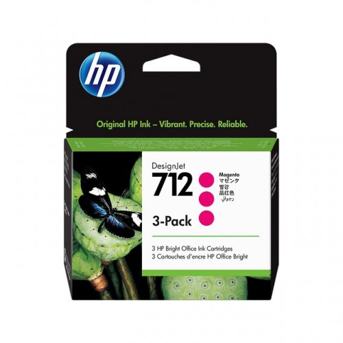 Hp 712 - Pack x 3 jet d'encre authentique 3ED78A, 712 - Magenta