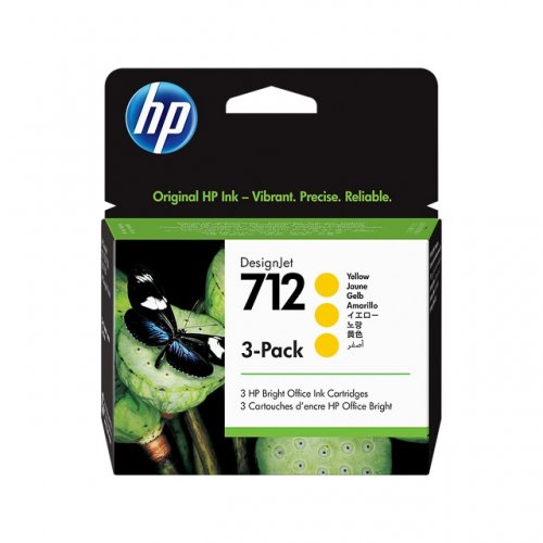 3ED79A.jpg Hp 712 - Pack x 3 jet d'encre authentique 3ED79A, 712 - Yellow