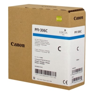 Canon 306 - cartouche jet d'encre authentique 6658B001, PFI306C - Cyan