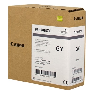 Canon 306 - cartouche jet d'encre authentique 6666B001, PFI306GY - Gris