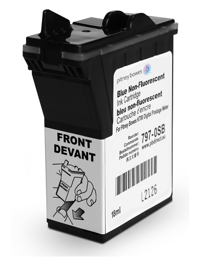 Pitney Bowes 797 - cartouche jet d'encre authentique 797-0BI - Bleu Postal