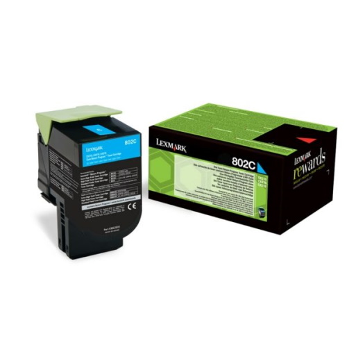 Lexmark 802 - Toner authentique 80C20C0, T802 - Cyan