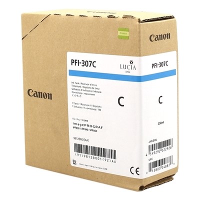 Canon 307 - cartouche jet d'encre authentique 9812B001, PFI307C - Cyan