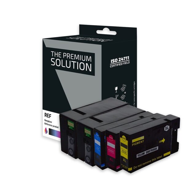 B8C2500XLB_CLXL Pack de 5 cartouches d'encre noir et couleur compatible C2500XL (9254B001/9265B001/9266B001/9266B001)
