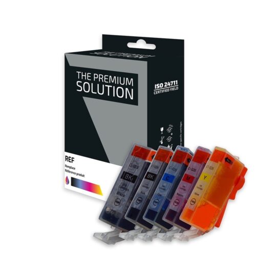B8C525_526B_CL.jpg Canon C525/C526 Pack x 5 compatible avec PGI-525, CLI-526 - Noir Cyan Magenta Jaune Photo