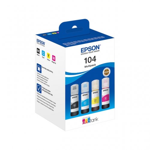 C13T00P640.jpg Epson 104 - Pack x 4 jet d'encre authentique C13T00P640 - Black Cyan Magenta Yellow