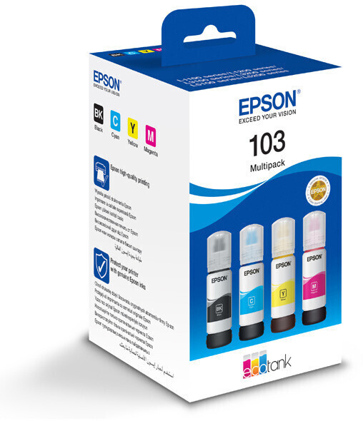 C13T00S64A.jpg Epson 103 - Pack x 4 jet d'encre authentique C13T00S64A - Black Cyan Magenta Yellow