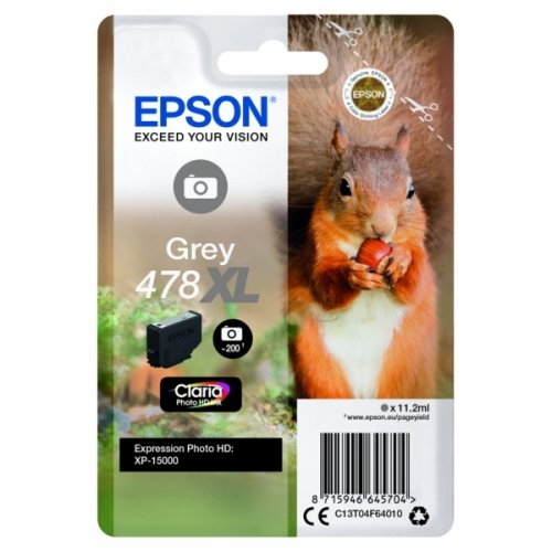 Epson 478XL - cartouche jet d'encre authentique C13T04F64020 - Gris