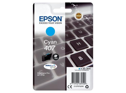 Epson 407 - cartouche jet d'encre authentique C13T07U240 - Cyan
