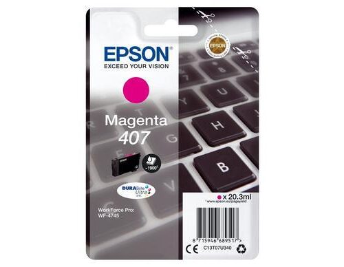 Epson 407 - cartouche jet d'encre authentique C13T07U340 - Magenta