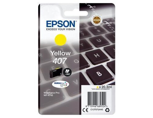 Epson 407 - cartouche jet d'encre authentique C13T07U440 - Yellow