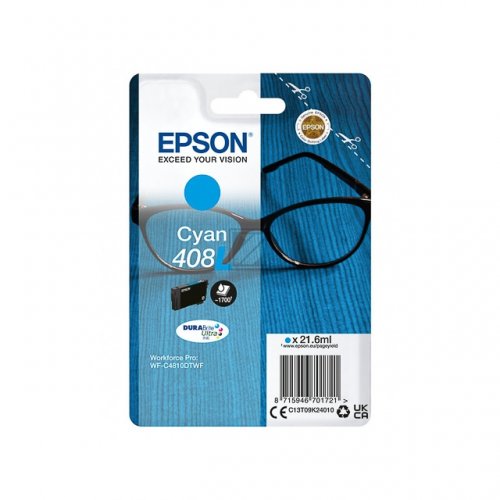 Epson 408XL - cartouche jet d'encre authentique C13T09K24010 - Cyan
