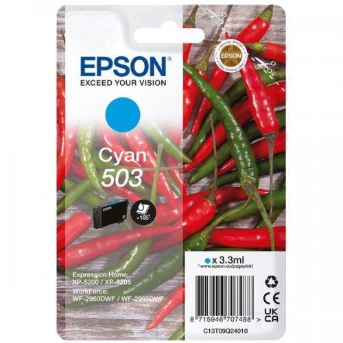 Epson 503 - cartouche jet d'encre authentique C13T09Q24010 - Cyan