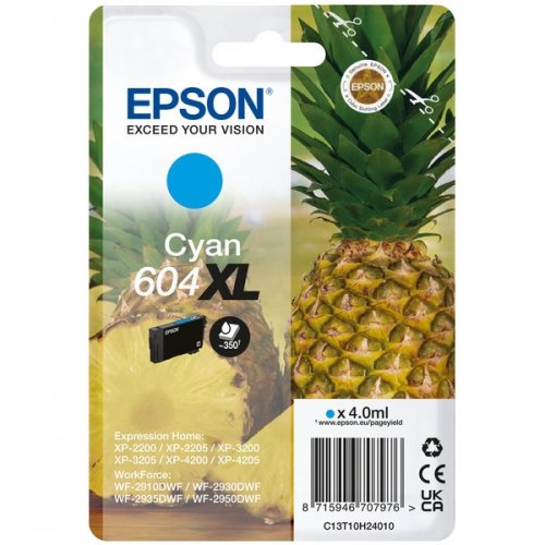 Epson 604XL - cartouche jet d'encre authentique C13T10H24010 - Cyan