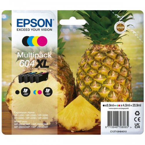Epson 604XL - Pack x 4 jet d'encre authentique C13T10H64010 - Black Cyan Magenta Yellow