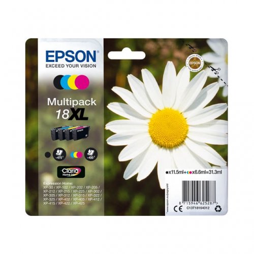 Epson 1816 - Pack x 4 jet d'encre authentique C13T18164012 - Black Cyan Magenta Yellow