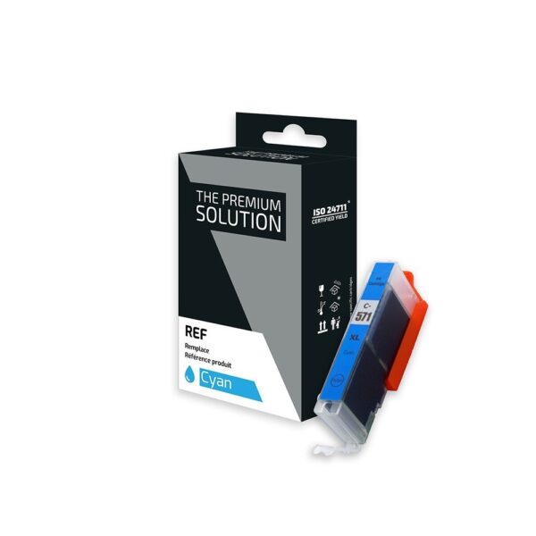 Cartouche d'encre Cyan compatible C570/C571 (CLI-571 CYAN)