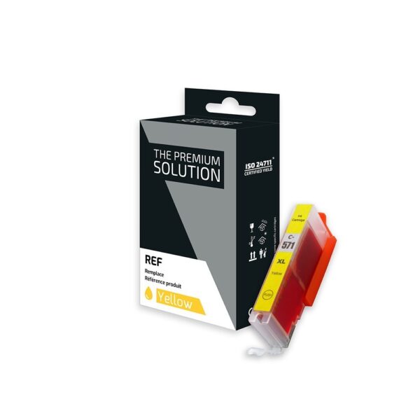 Cartouche d'encre Jaune compatible C570/C571 (CLI-571 YEL)