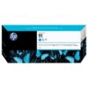 Hp 91 - cartouche d'encre authentique C9467A, 91 - Cyan