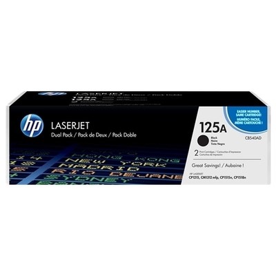 Hp 125A - Pack x 2 Toner authentique CB540AD, 125A - Black
