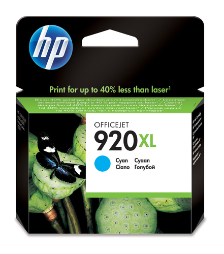 Hp 920XL - cartouche jet d'encre authentique CD972EE - Cyan