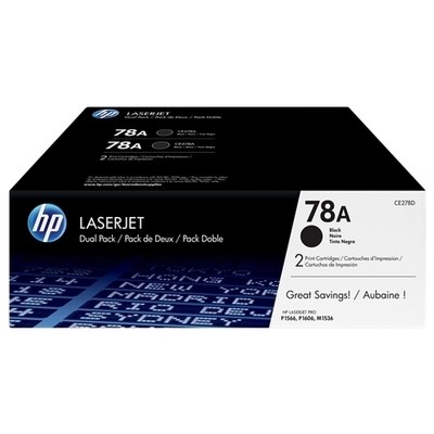 Hp 78A - Pack x 2 Toner authentique CE278AD - Black