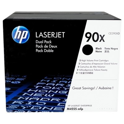Hp 09X - Pack x 2 Toner authentique CE390XD, 90X - Black