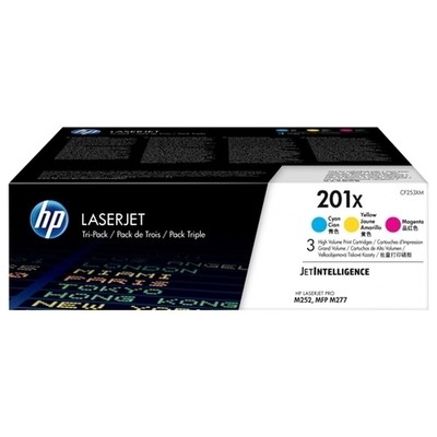 Hp 201X - Pack x 3 Toner authentique CF253XM, 201X - Cyan Magenta Yellow