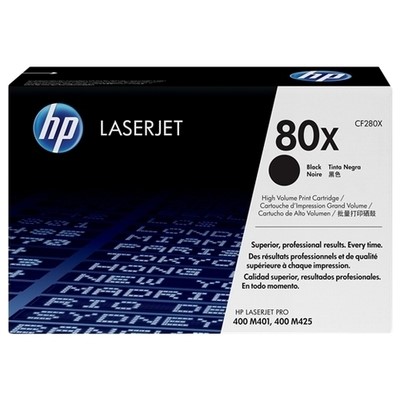 Hp 80X - Toner authentique CF280X, 80X - Black