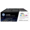 Hp 305A - Pack x 3 Toner authentique CF370AM, 305A - Cyan Magenta Yellow