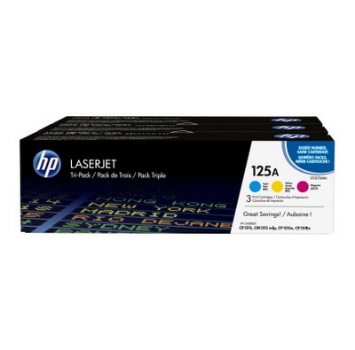 Hp 125A - Pack x 3 Toner authentique CF373AM, 125A - Cyan Magenta Yellow