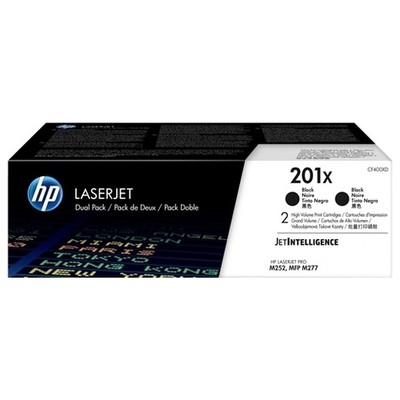 Hp 201X - Pack x 2 Toner authentique CF400XD, 201X - Black