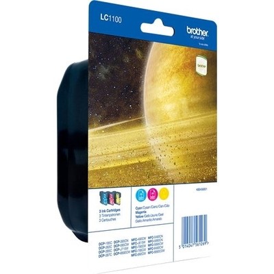 Brother 1100 - Pack x 3 jet d'encre authentique LC1100RBWBP - Cyan Magenta Yellow