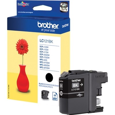Brother 121BK - cartouche jet d'encre authentique LC121BK - Black
