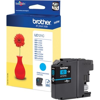 Brother 121C - cartouche jet d'encre authentique LC121C - Cyan