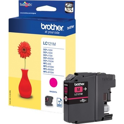 Brother 121M - cartouche jet d'encre authentique LC121M - Magenta