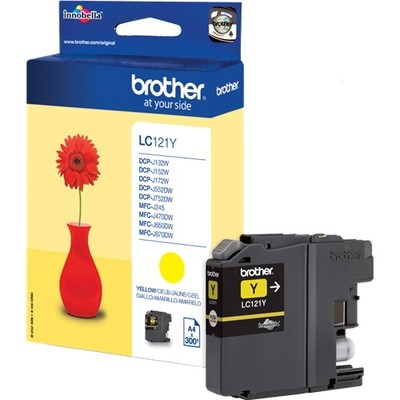Brother 121Y - cartouche jet d'encre authentique LC121Y - Yellow