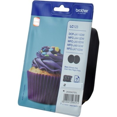Brother 123 - Pack x 2 jet d'encre authentique LC123BKBP2 - Black