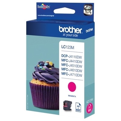 Brother 123 - cartouche jet d'encre authentique LC123MG - Magenta