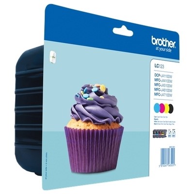 Brother 123 - Pack x 4 jet d'encre authentique LC123 - Black Cyan Magenta Yellow