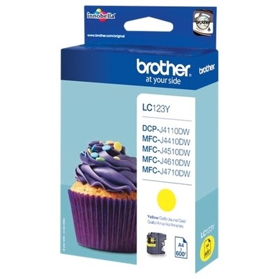 Brother 123 - cartouche jet d'encre authentique LC123YL - Yellow