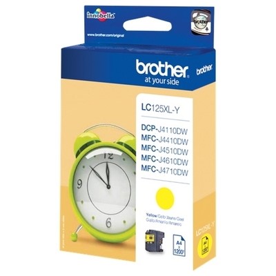 Brother 125XLY - cartouche jet d'encre authentique LC125XLY - Yellow