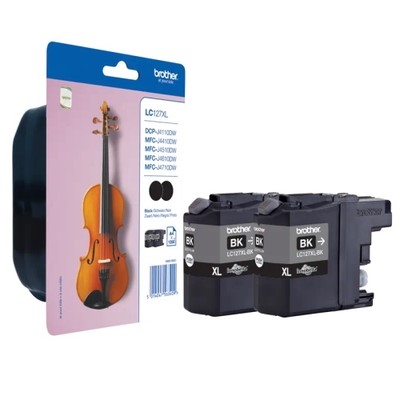 Brother 127 - Pack x 2 jet d'encre authentique LC127XLBKBP2 - Black