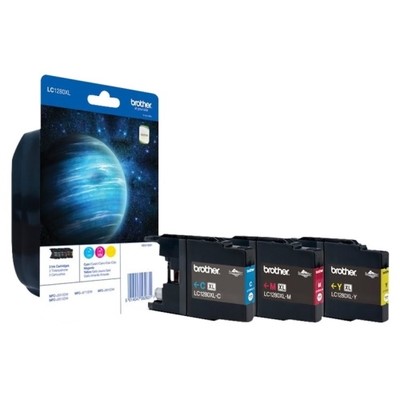 Brother 1280 - Pack x 3 jet d'encre authentique LC1280XLRBWBP - Cyan Magenta Yellow