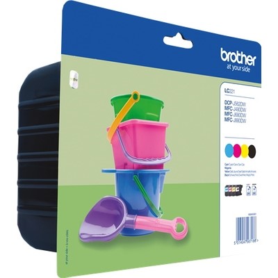 Brother 121 - Pack x 4 jet d'encre authentique LC121VALBP - Black Cyan Magenta Yellow