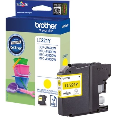 Brother 221Y - cartouche jet d'encre authentique LC221Y - Yellow