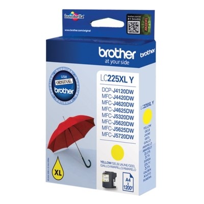 Brother 225 - cartouche jet d'encre authentique LC225XLY - Yellow