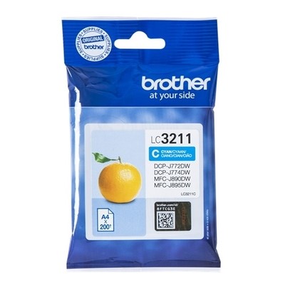 Brother 3211C - cartouche jet d'encre authentique LC3211C - Cyan