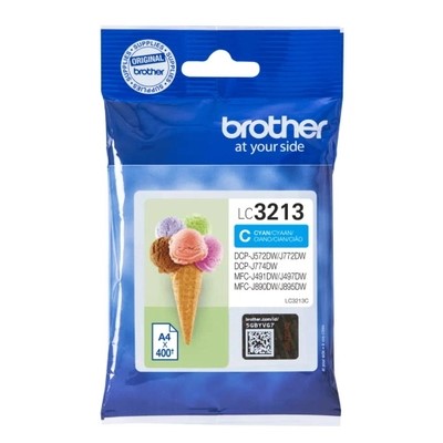 Brother 3213C - cartouche jet d'encre authentique LC3213C - Cyan